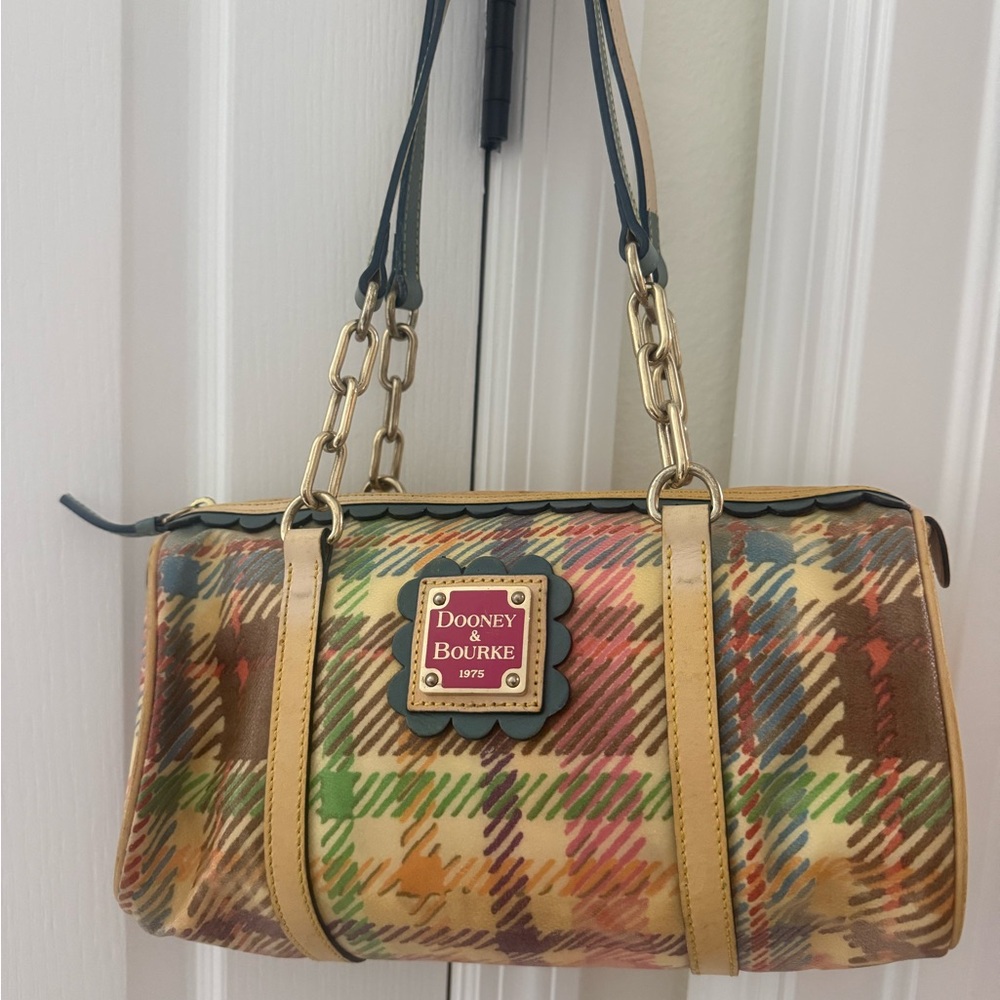 Y2K Dooney & Bourke Multicolored Plaid Purse